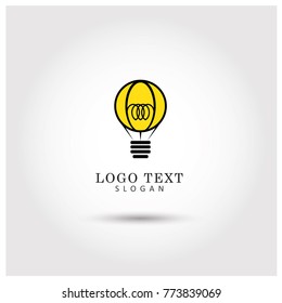 Air Balloon and Bubble Light Symbol & Icon Logo Vector Template