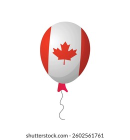 Air balloon with Canadian flag, vector isolated illustration on the white background
