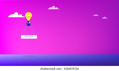 Air balloon caring banner with space for text.