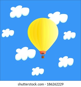 Air balloon in the clouds 