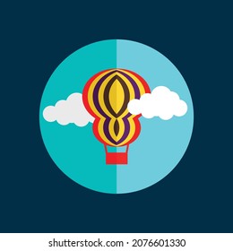 Air Balloon and Clouds vector background