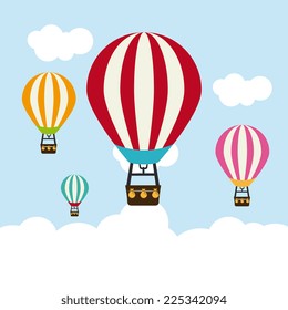 Air balloon, design over Cloudscape background, vector illustration