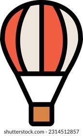Air Balloon fill icon. Adventure icon set. Vector illustration isolated on white background.
