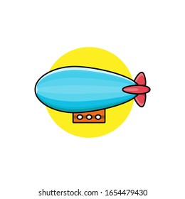 air balloon flat design icon minimalist illustration