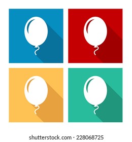 Air Balloon - flat icon with long shadow