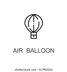 Air balloon flat icon. Single high quality outline symbol of recreation for web design or mobile app. Thin line signs of air balloon for design logo, visit card, etc. Outline pictogram of air balloon