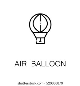 Air balloon flat icon. Single high quality outline symbol of outdoor activity for web design or mobile app. Thin line signs of air ballon for design logo, visit card.. Outline pictogram of air ballon