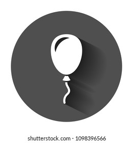 Air balloon flat vector icon. Birthday baloon illustration with long shadow. Balloon business concept.