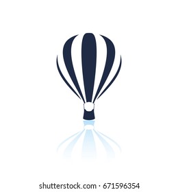 Air balloon flat vector illustration balloon icon with reflection