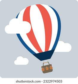 air balloon flight. Vector illustration