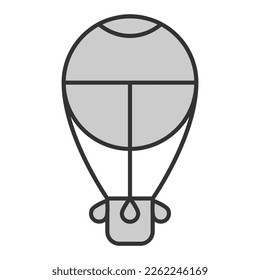 Air balloon for flights - icon, illustration on white background, grey style