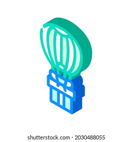 air balloon flying gift isometric icon vector. air balloon flying gift sign. isolated symbol illustration