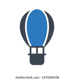 air balloon glyph colour vector icon