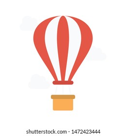 air balloon glyph flat vector icon