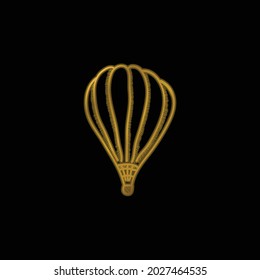 Air Balloon gold plated metalic icon or logo vector