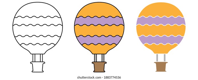 air balloon hand drawn design vector illustration