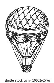 Air balloon. Hand drawn illustration. Vector isolated