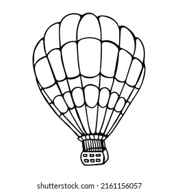 Air balloon hand drawn outline doodle illustration isolated on white background