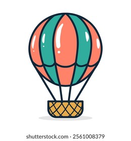 Air balloon hand drawn vector illustration