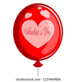 Air balloon with a heart shape. Valentine day. Vector illustration design