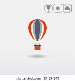 Air balloon icon.