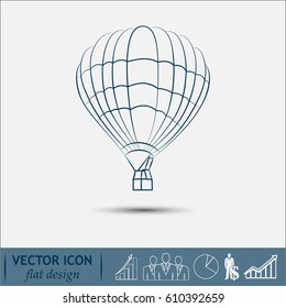 Air balloon icon. Airship travel symbol.