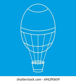 Air balloon icon blue outline style isolated vector illustration. Thin line sign