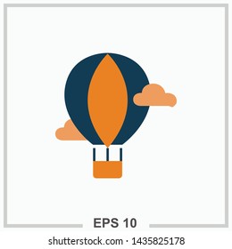 Air balloon icon colored isolated vector illustration