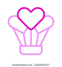air balloon icon duocolor pink style valentine illustration vector element and symbol perfect. Icon sign from modern collection for web.