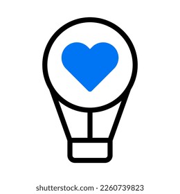 air balloon icon duotone blue style valentine illustration vector element and symbol perfect. Icon sign from modern collection for web.