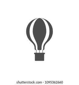 Air balloon icon, flat hot air balloon sign.  Vector illustration.