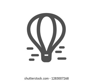 Air balloon icon. Flight transport with basket sign. Amusement park symbol. Quality design element. Classic style icon. Vector