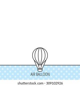 Air balloon icon. Fly transport sign. Airship travel symbol. Circles seamless pattern. Background with icon. Vector