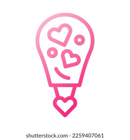 air balloon icon gradient red style valentine illustration vector element and symbol perfect. Icon sign from modern collection for web.