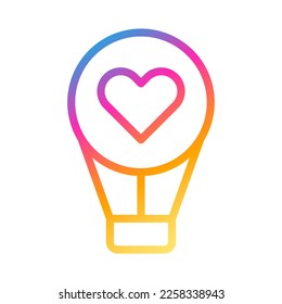 icono de globo de aire estilo gradiente de ilustración valentina elemento vector y símbolo perfecto. Signo de icono de la colección moderna para la web.
