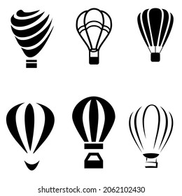 air balloon icon. Illustration isolated on a white background. Vector gray sign symbol