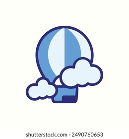 air balloon icon, isolated colored icon theme travel