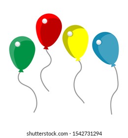 Air Balloon icon isolated. Modern simple flat birthday baloon sign. Celebration, internet concept. Trendy vector helium ballon symbol for website, web button, mobile app. Logo illustration.