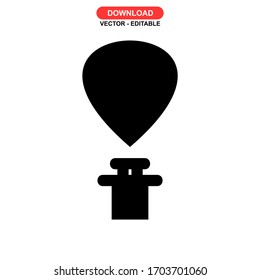 air balloon icon or logo isolated sign symbol vector illustration - high quality black style vector icons
