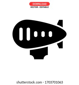 Icono de globo de aire o logotipo símbolo de signo aislado ilustración vectorial de alta calidad en negro iconos vectoriales
