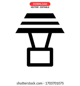 air balloon icon or logo isolated sign symbol vector illustration - high quality black style vector icons
