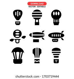 air balloon icon or logo isolated sign symbol vector illustration - Collection of high quality black style vector icons
