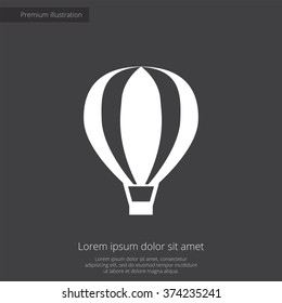 air balloon icon, on dark background
