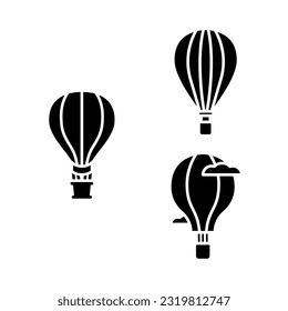 air balloon icon set design vector