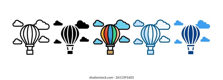 Air Balloon Icon Set Multiple Style Collection