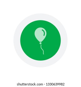 Air balloon icon. Sign of celebration. Icon in colored circle with gray bold border. Web button, modern flat design