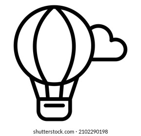 Air balloon icon. Tourism vacation symbol. Travel adventure stock illustration. isolated on white background. Vector eps10