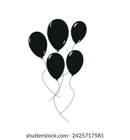 Air Balloon icon vector. Modern simple flat birthday baloon sign. Celebration, Logo illustration. eps 10