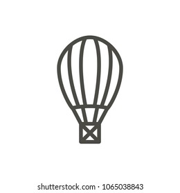 Air balloon icon vector. Outline fly transport. Line hot balloon symbol. Trendy flat ui sign design. Thin linear graphic pictogram for web site, mobile application. Logo illustration.