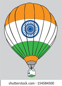 air balloon indian  flag